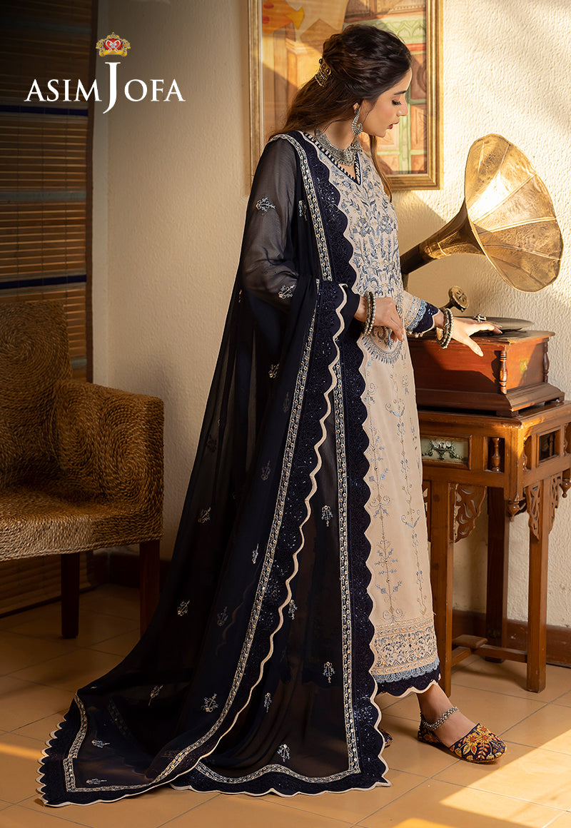 AJSWP-17 EMBROIDERED LAWN SILK 3 PCS STITCHED