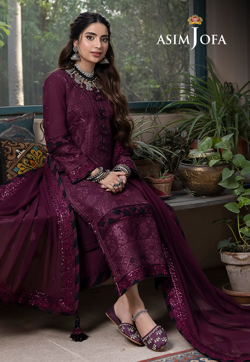 AJSWP-05 EMBROIDERED LAWN SILK 3 PCS STITCHED