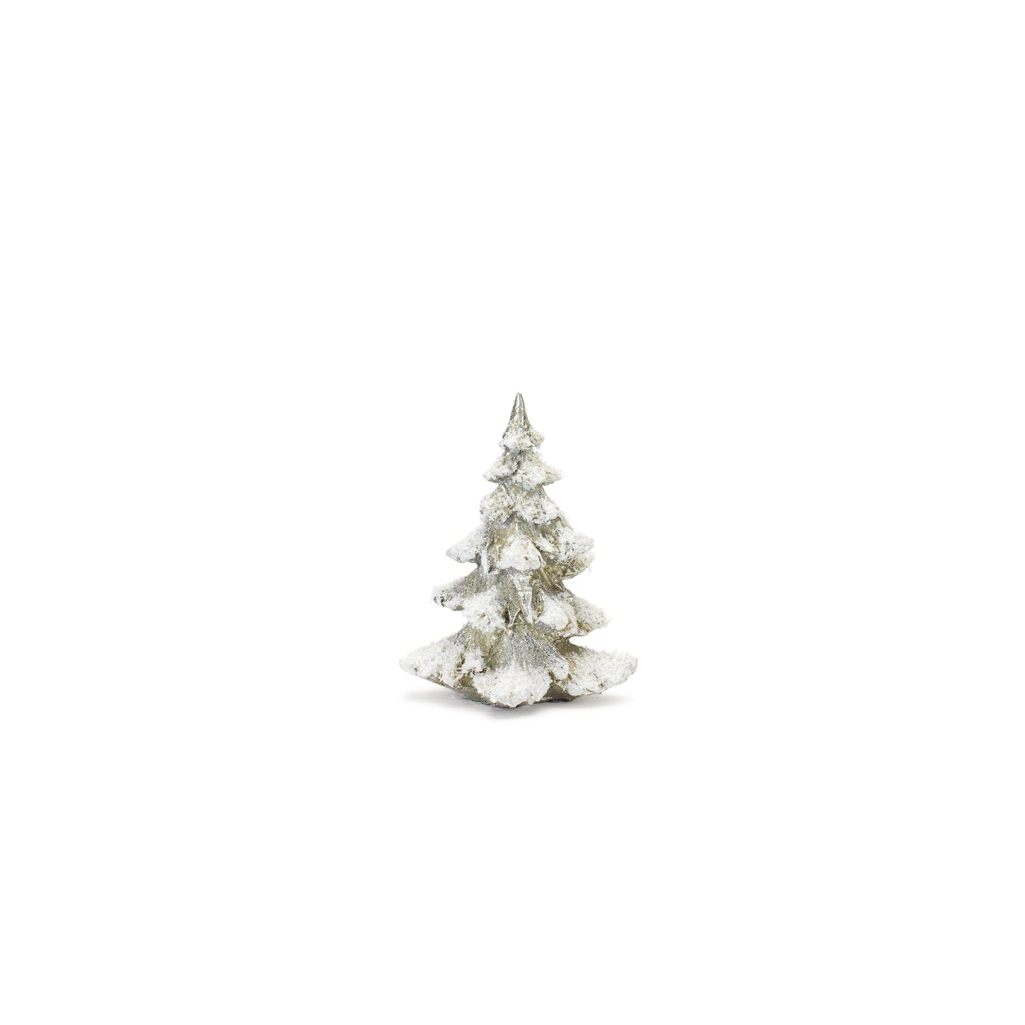 Frosted Pine Tree Décor with Silver Finish, Set of 4