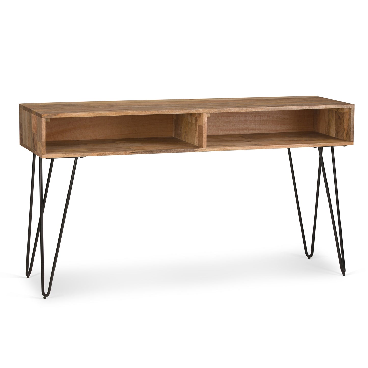 Console Sofa Table with 2 Open Compartments and Hairpin Legs