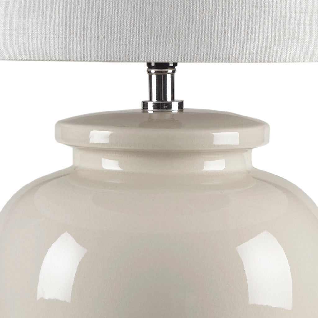 Ceramic Table Lamp with Vase-Shaped Base and Drum Shade