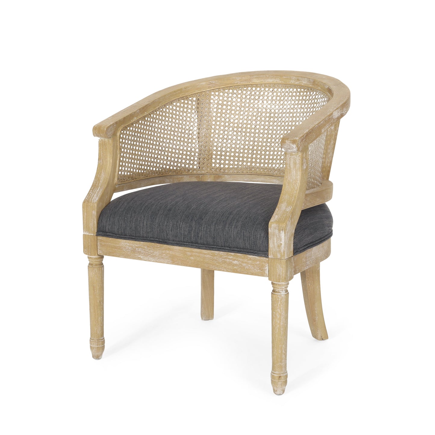 Accent Chair with Curved Back and Turned Leg
