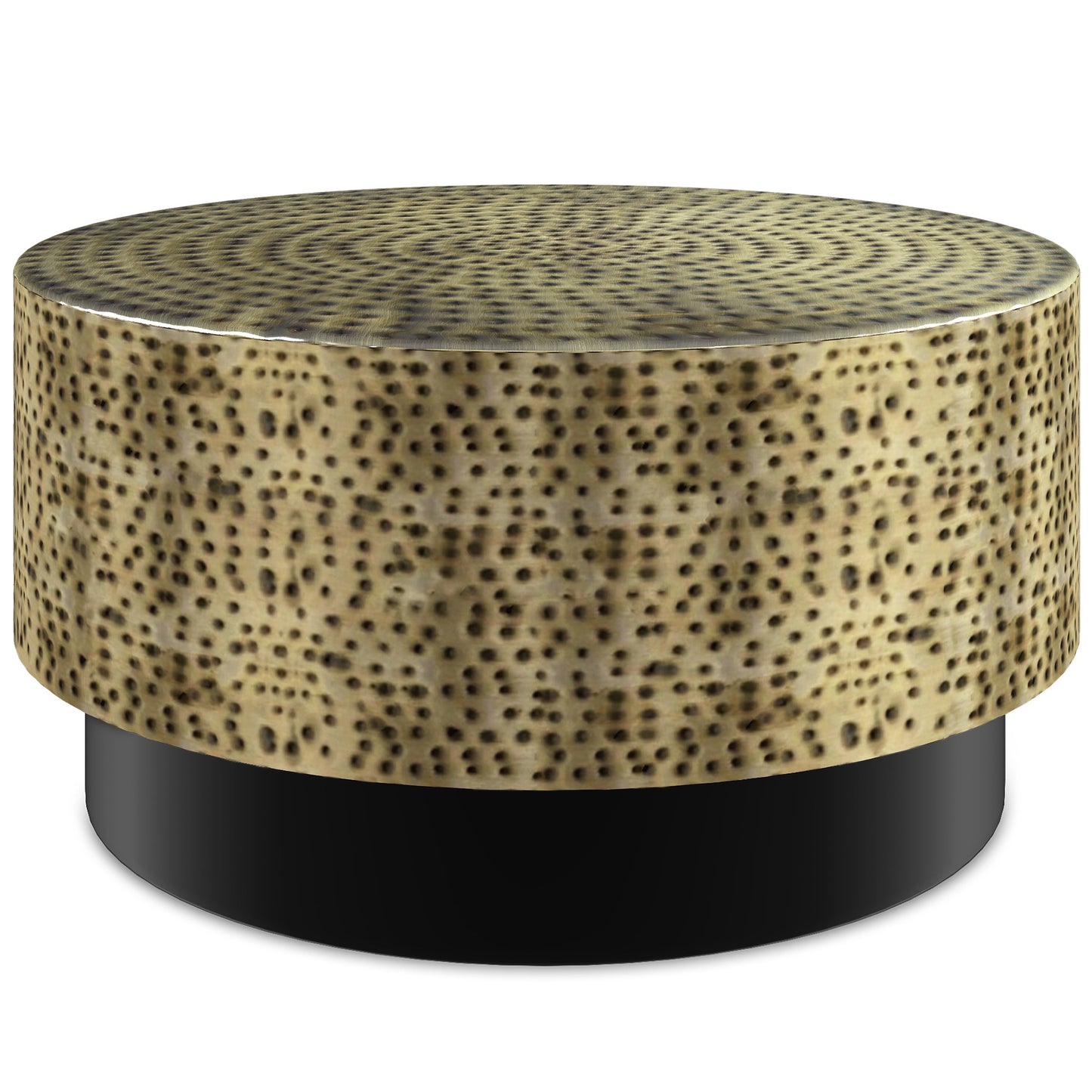 30" Round Hammered Metal Coffee Table