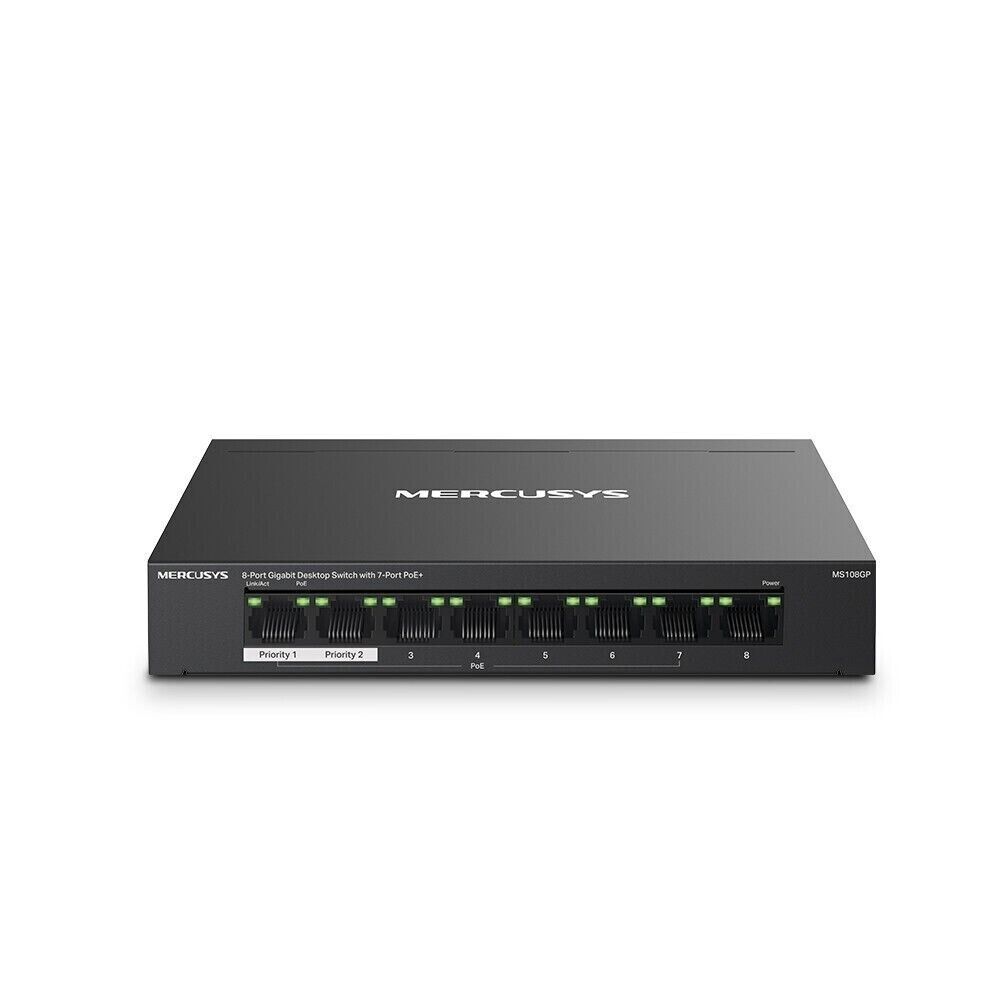 Mercusys MS108GP 8-Port Gigabit Desktop Switch with 7-Port PoE+ Long Range 65W