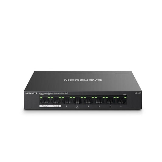 Mercusys MS108GP 8-Port Gigabit Desktop Switch with 7-Port PoE+ Long Range 65W