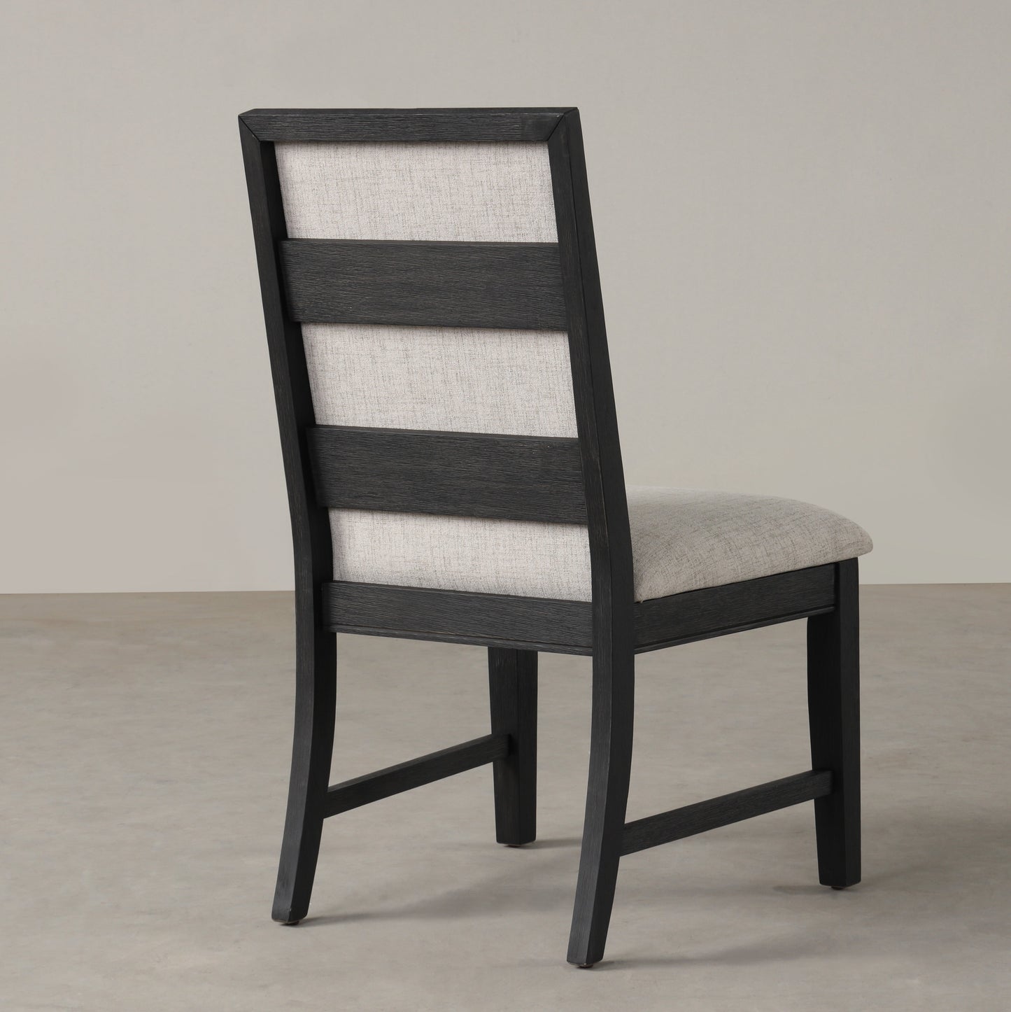 Upholstered Dining Chair with Slatted Back, Set of 2