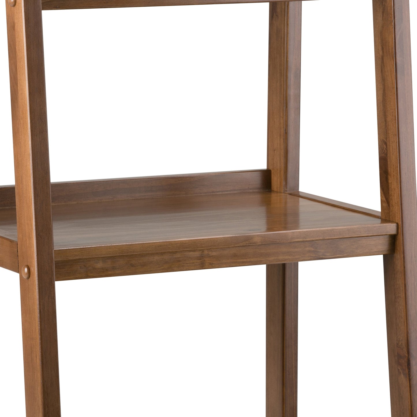 Daze Solid Wood Ladder Shelf with 4 Shelves and 2 Drawers