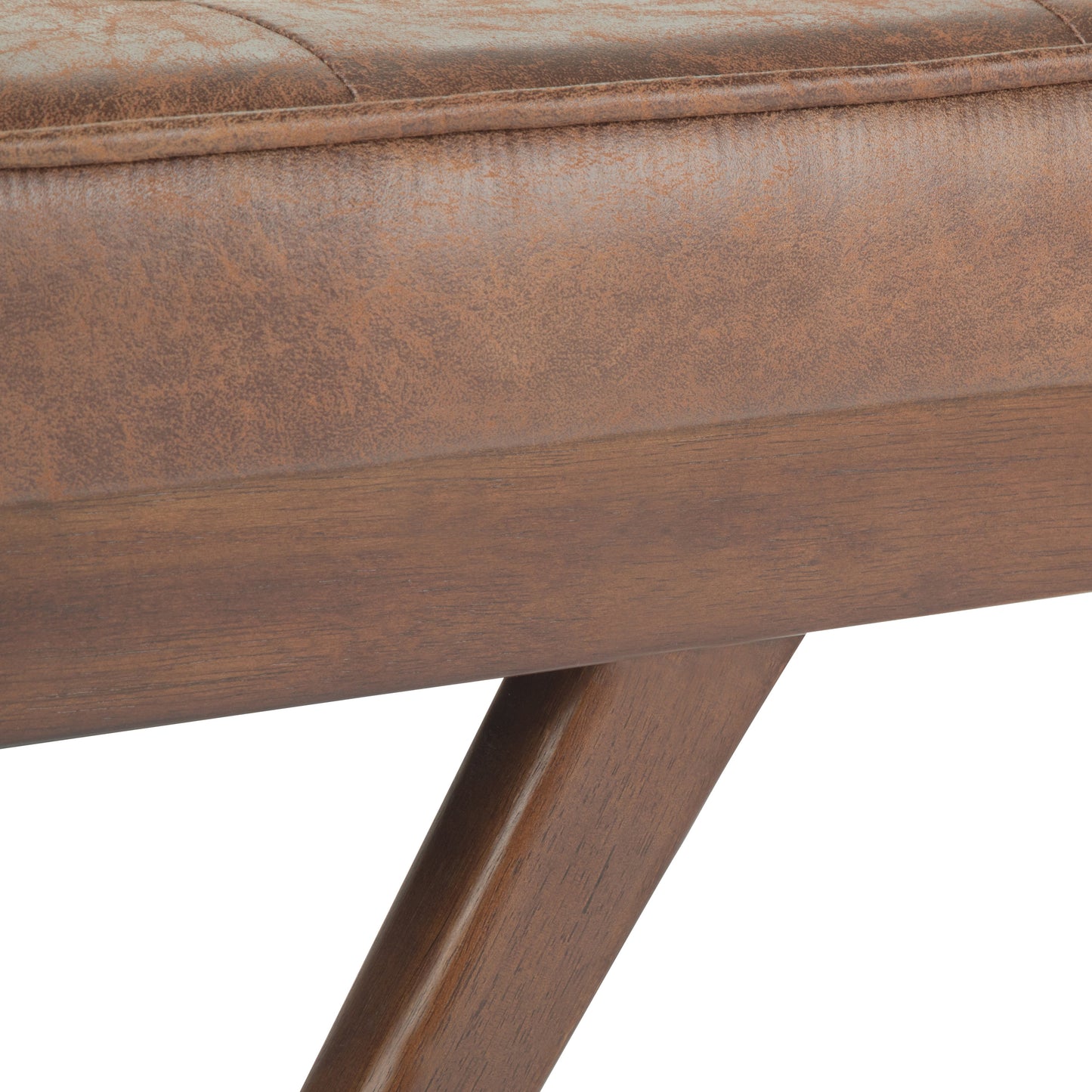 Wildflower Upholstered Button Tufted Ottoman Bench with Solid Wood Frame