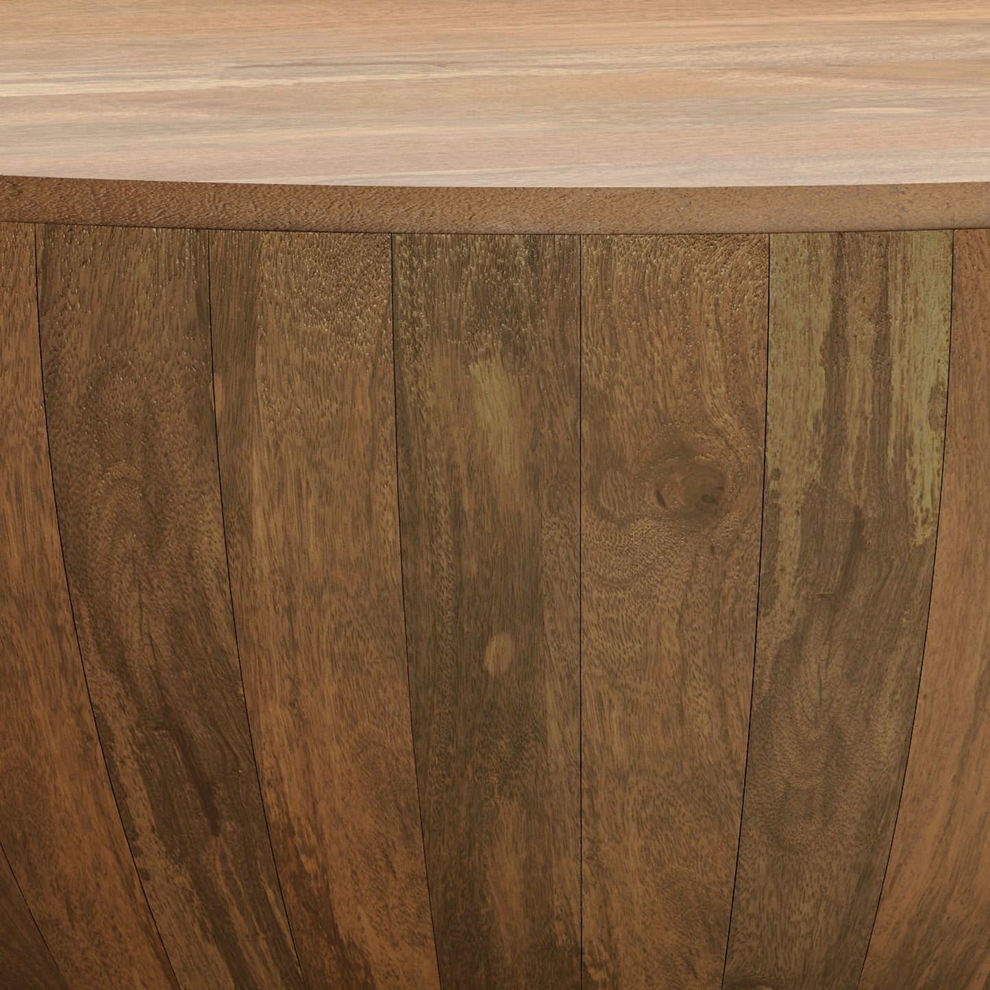 Wooden Drum-Shaped Coffee Table