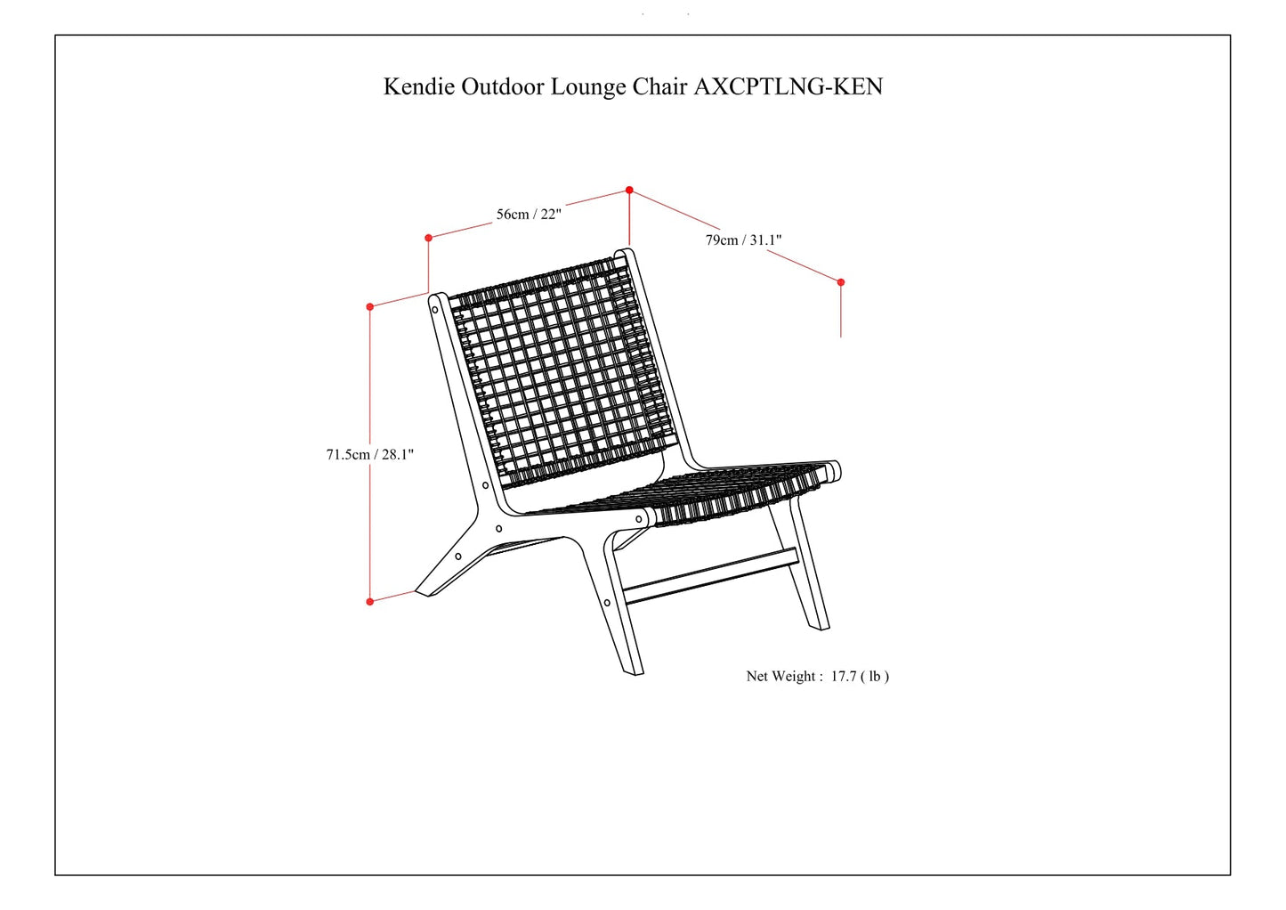 Outdoor Hand-Woven Rope Lounge Chair