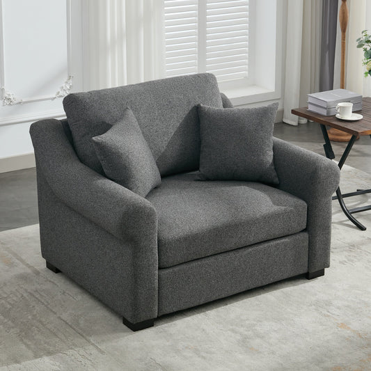 Elicited Upholstered Arm Chair with Wide Armrests and Removable Cushion