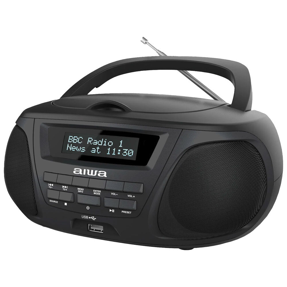 AIWA BoomBox with Bluetooth, CD, DAB/FM & USB (Black)