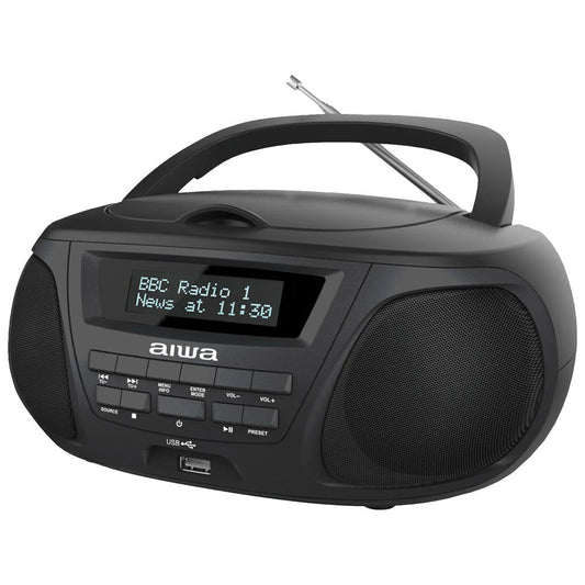 AIWA BoomBox with Bluetooth, CD, DAB/FM & USB (Black)