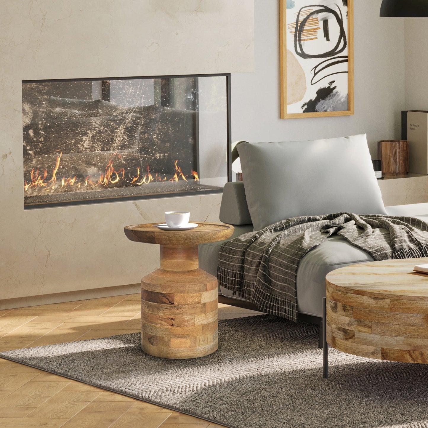 Focus Wooden Accent Table with Round Top