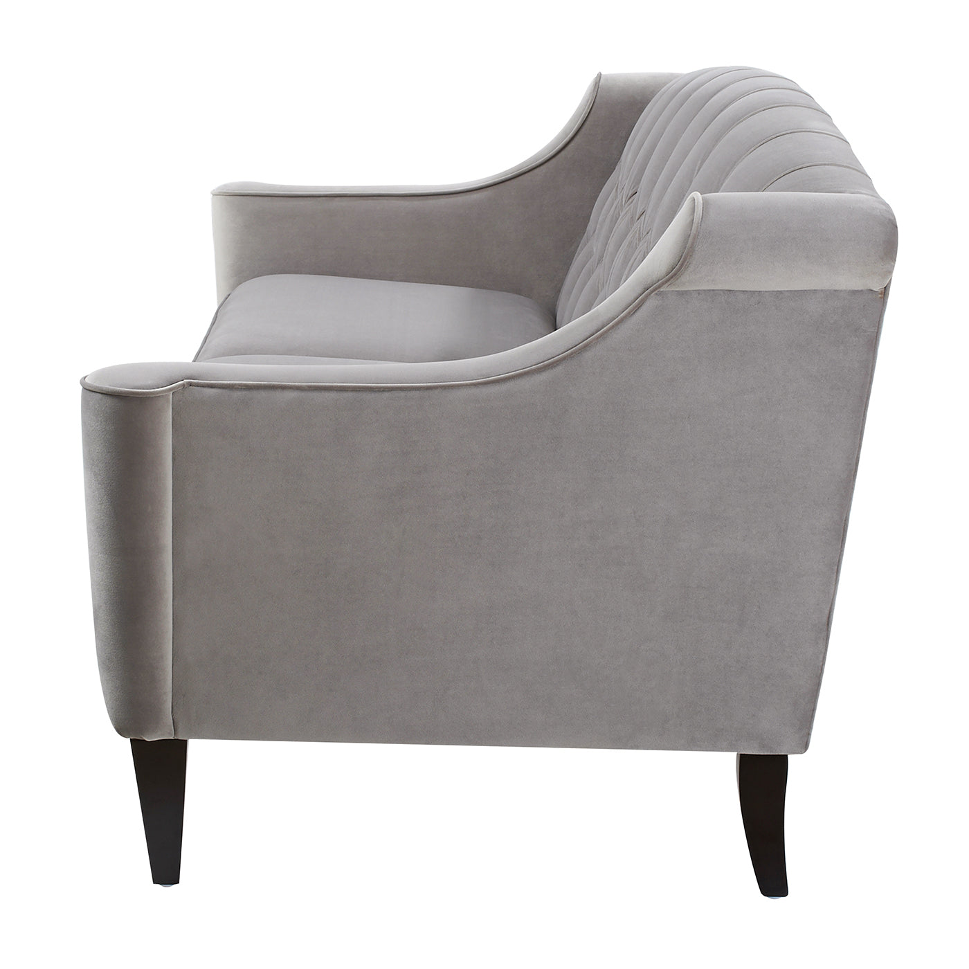 Button Tufted Upholstered Sofa with Sloped Arms