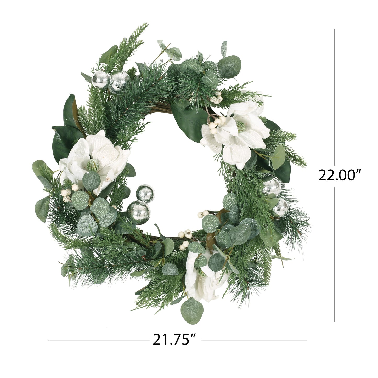 Glaive 21.75-inch Leaves and Magnolia Wreath