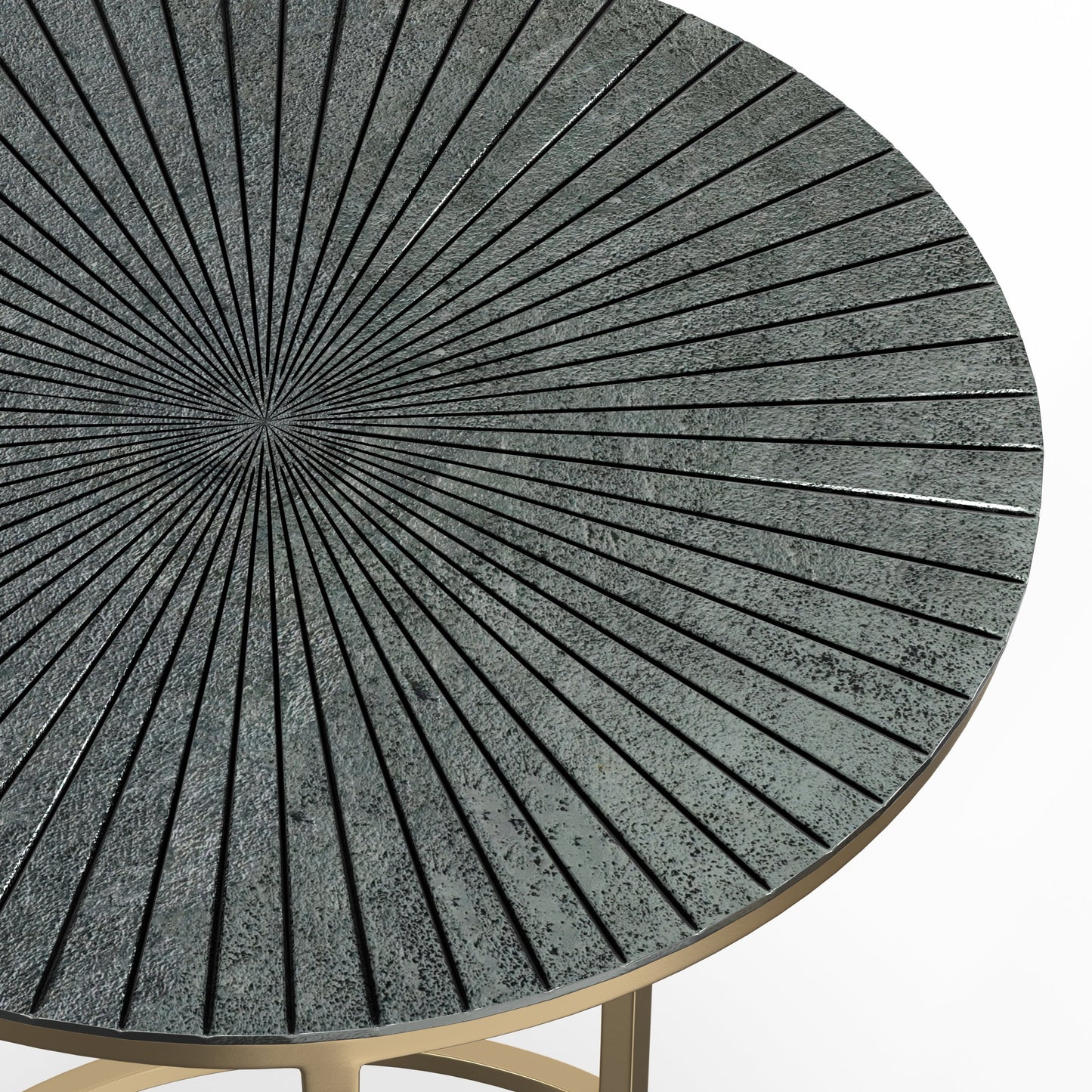 2-Piece Nesting Table Set with Etched Top and Round Base