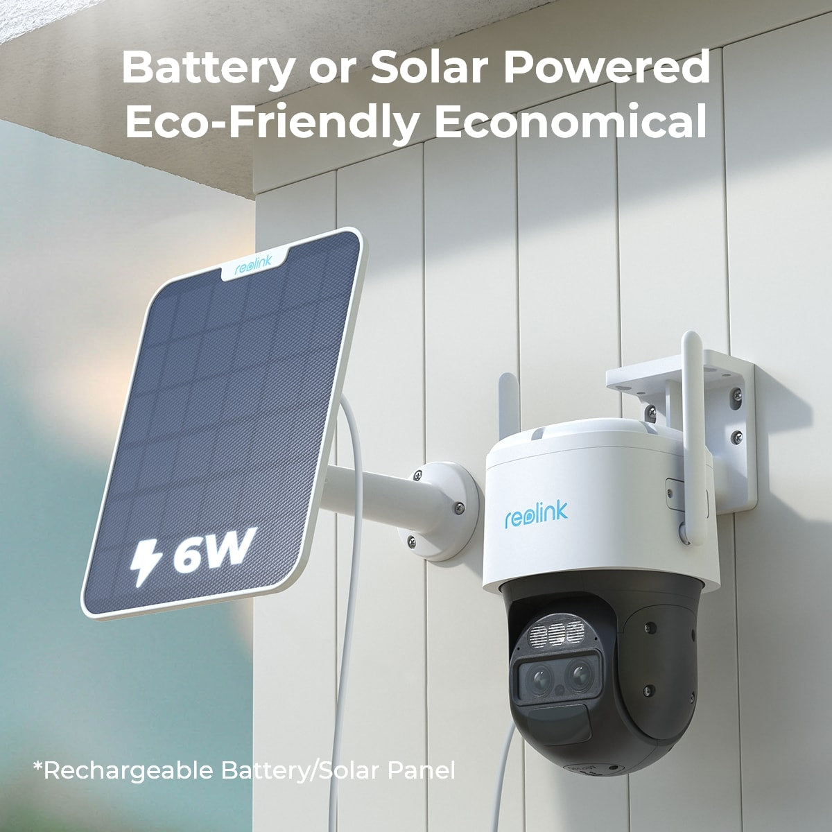 Reolink 2K+ WiFi Auto-Zoom Tracking Security Camera Battery/Solar Powered  , Trackmix+Solar Panel