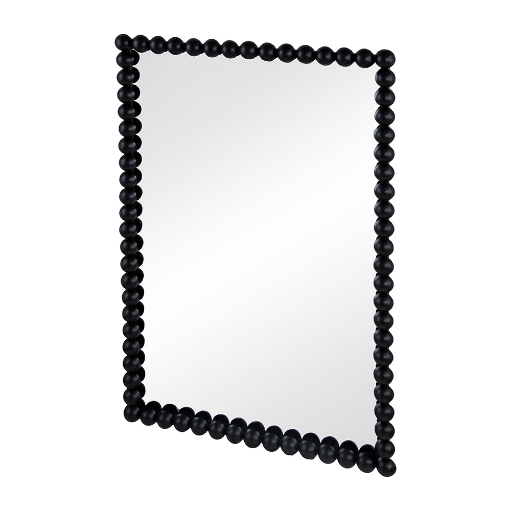 Rectangular Mirror with Metal Beaded Design