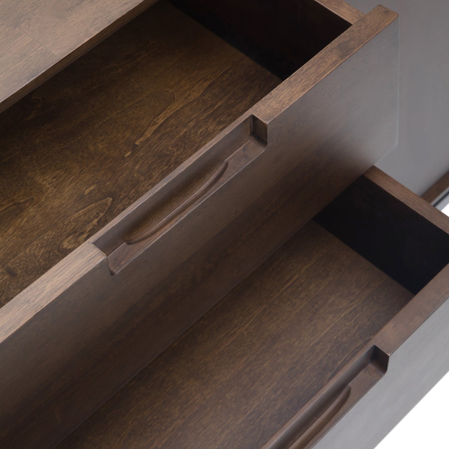 Sideboard with 4 Drawers and Metal Legs, Walnut Brown