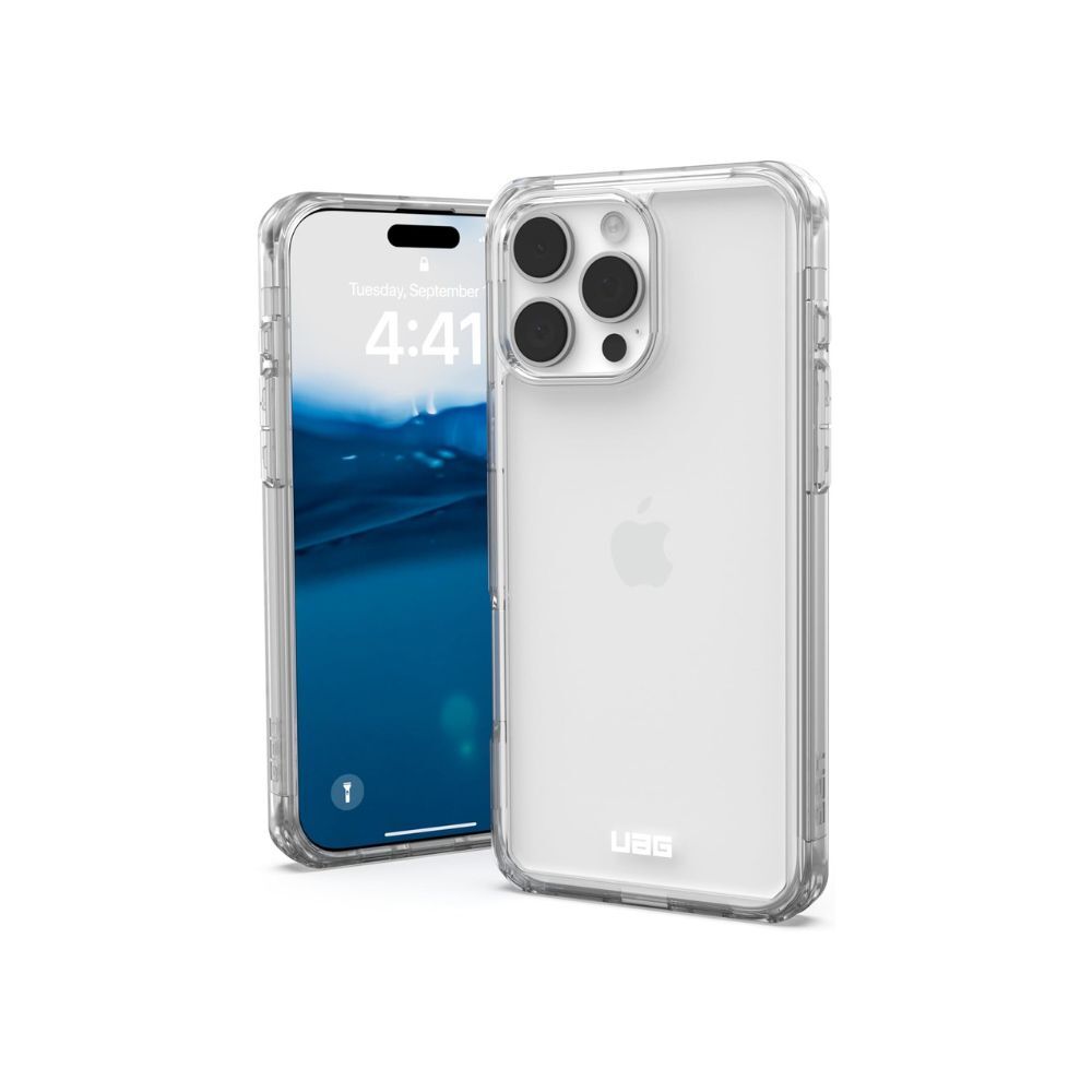 URBAN ARMOR GEAR Plyo Case for iPhone 16 Pro Max, Drop-Resistant, Wireless Charging (Clear)