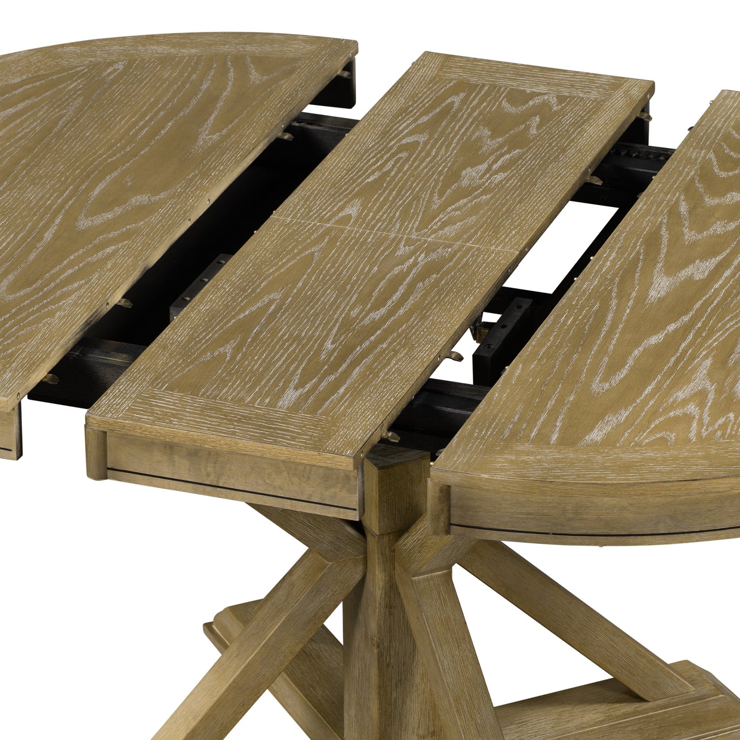 Melin Extendable Dining Table with Wood Frame and X-Shaped Base