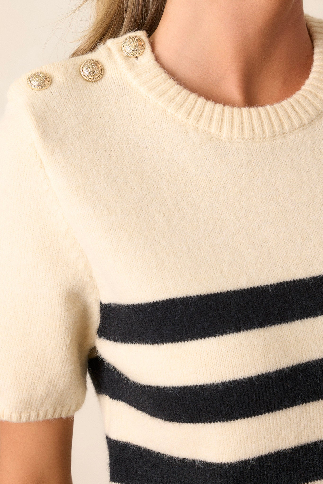 Whispering Serenade Beige Sweater Top