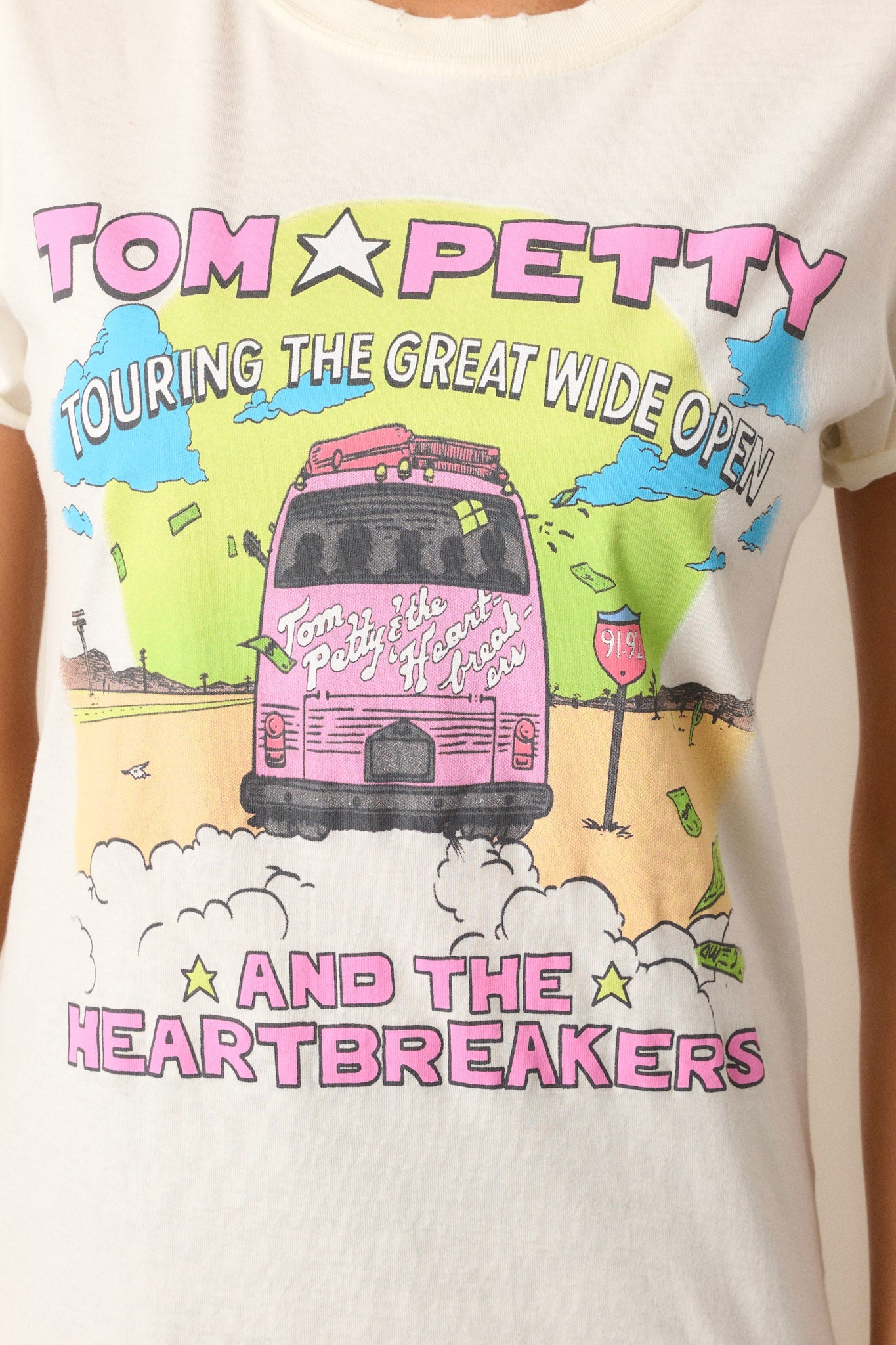 Tom Petty Touring The Great Wide Open Ivory Tee