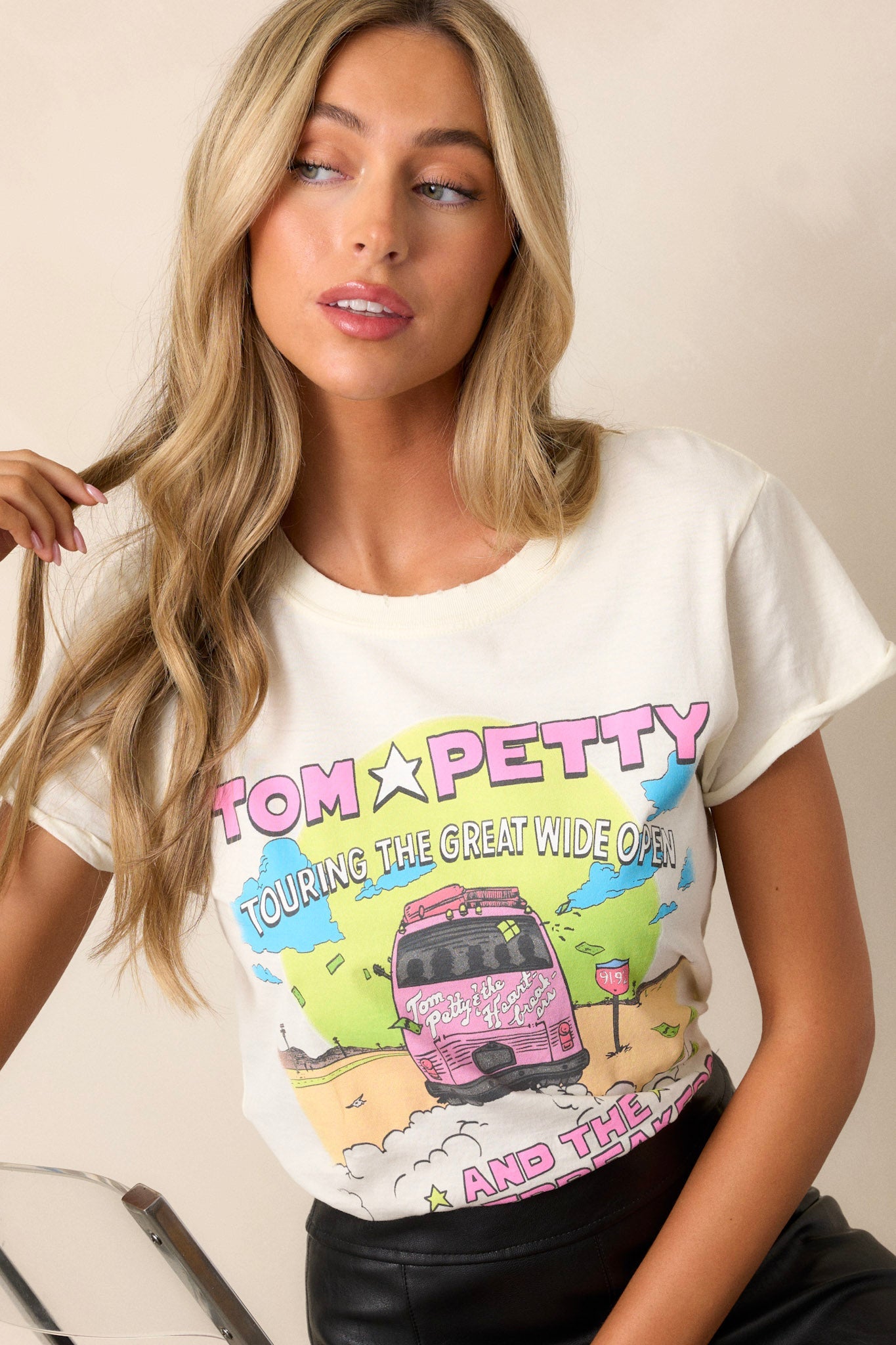 Tom Petty Touring The Great Wide Open Ivory Tee