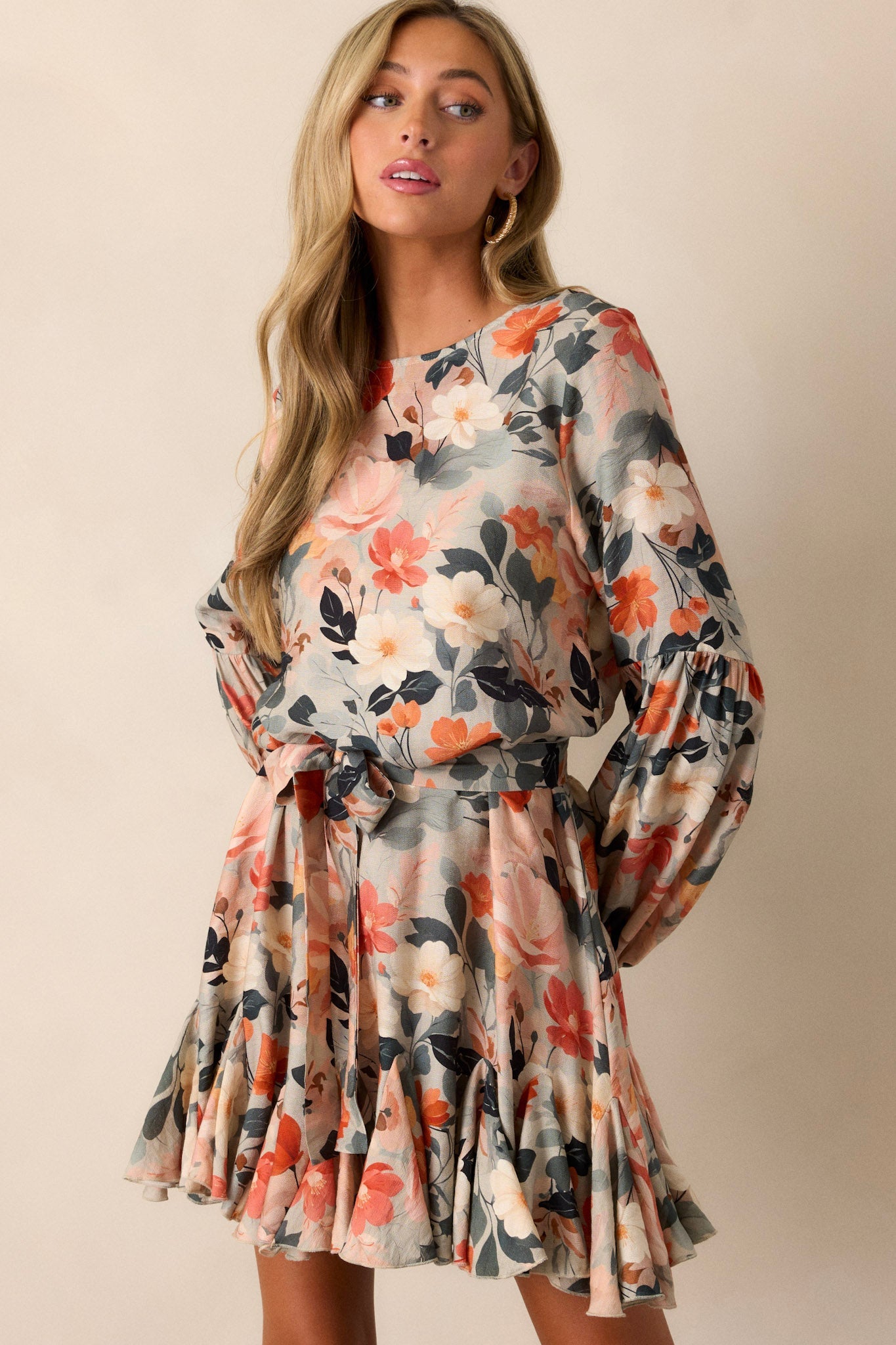 Shadow of the Day Green Multi Floral Print Mini Dress