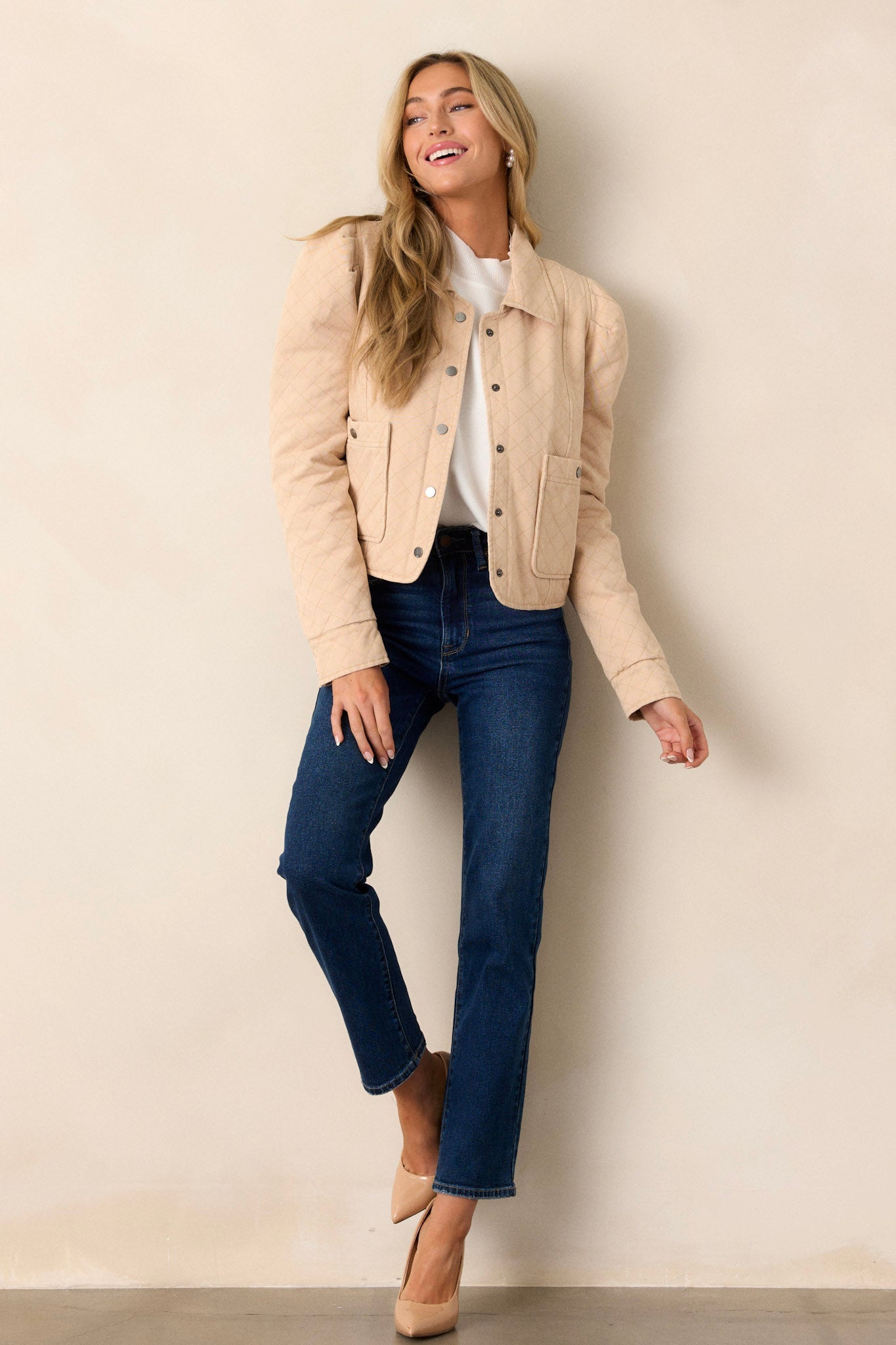 Majestic Motion 100% Cotton Taupe Quilted Jacket
