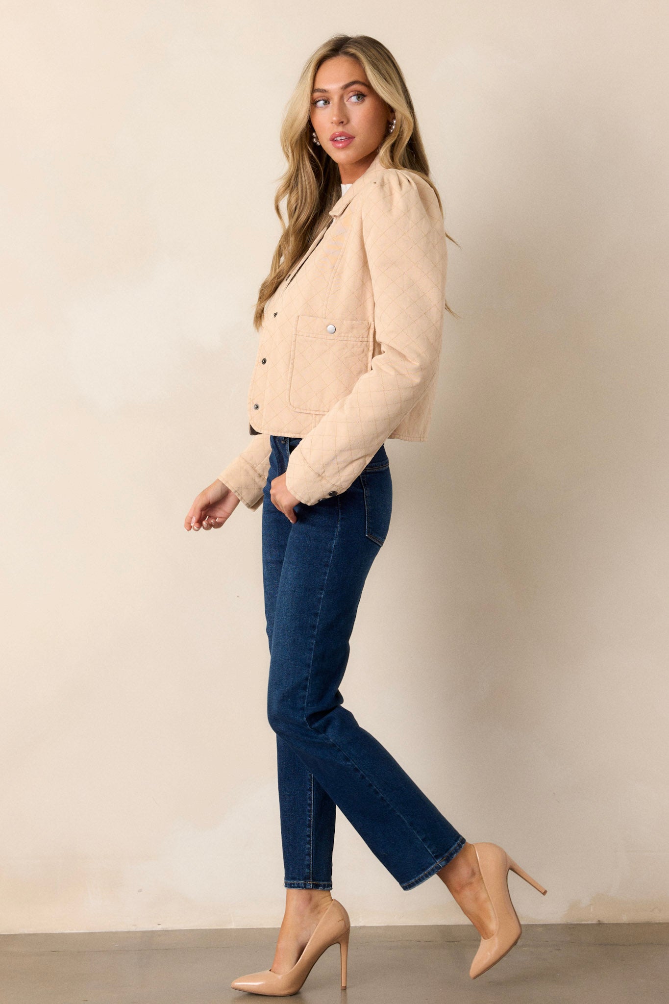 Majestic Motion 100% Cotton Taupe Quilted Jacket