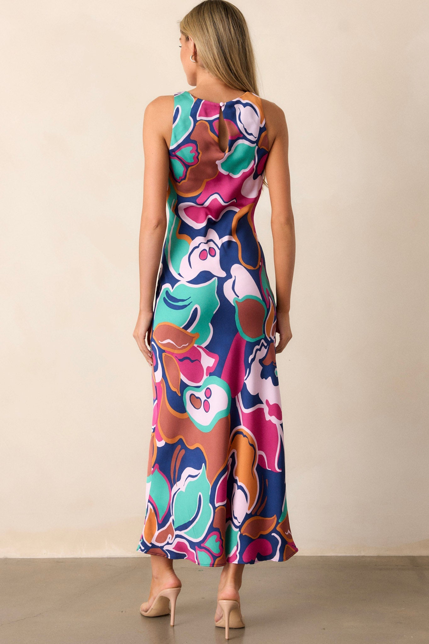 MINKPINK Lottie Abstract Floral Bias Midi Dress