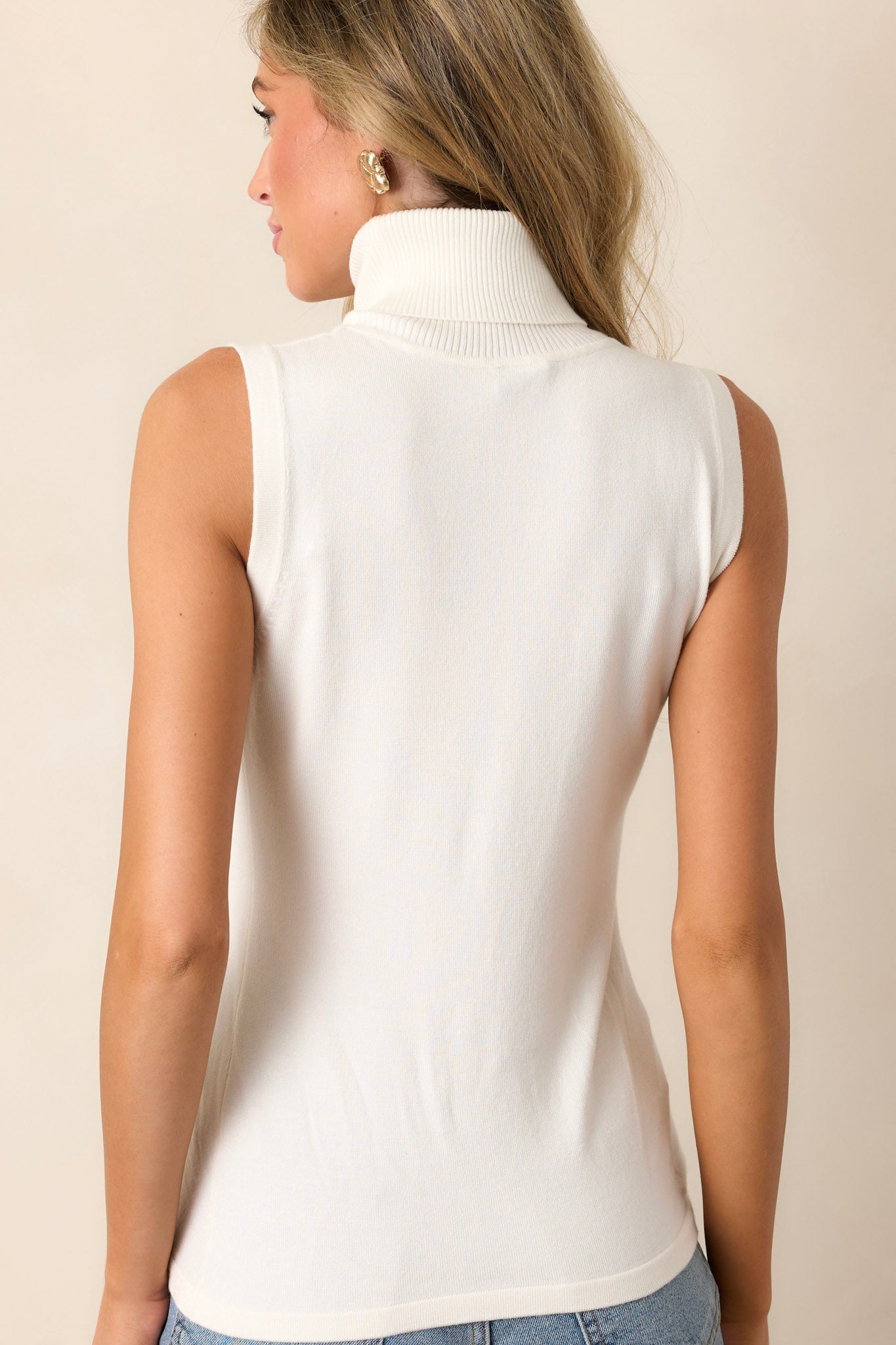 Sunset Sashay Ivory Sleeveless Ribbed Top
