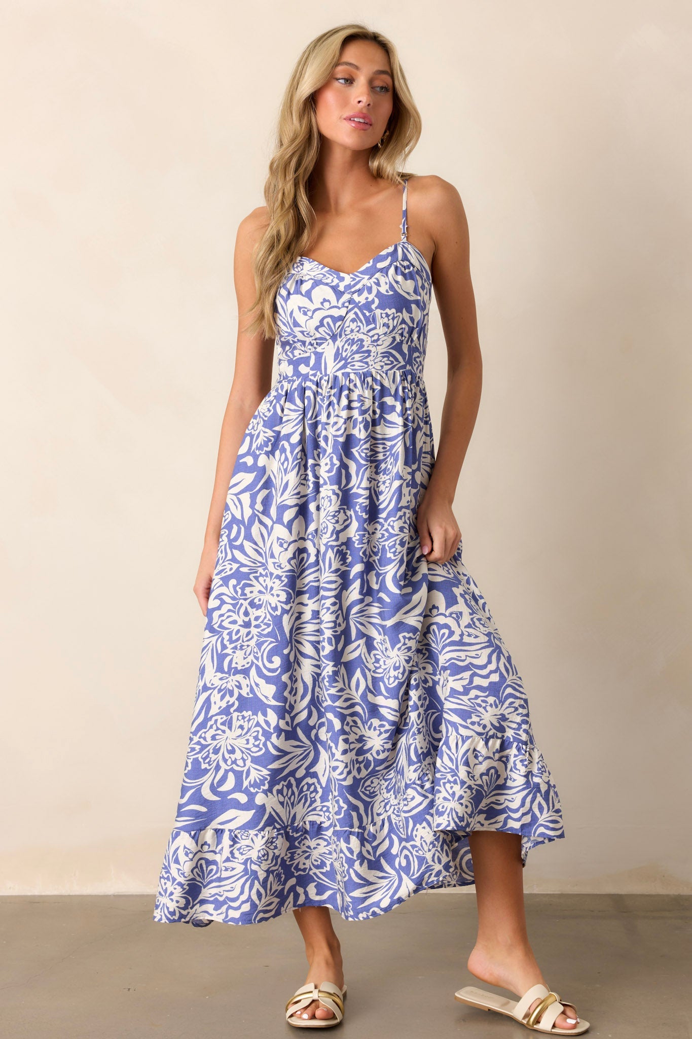 Sweet Jane Sky Blue Sleeveless Midi Dress