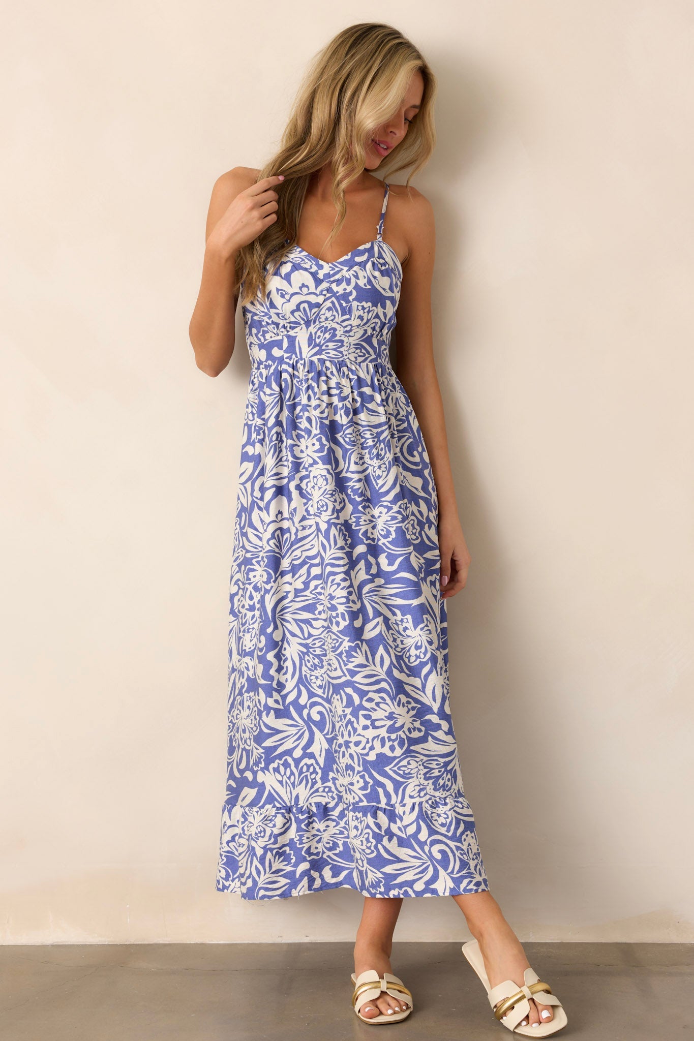 Sweet Jane Sky Blue Sleeveless Midi Dress