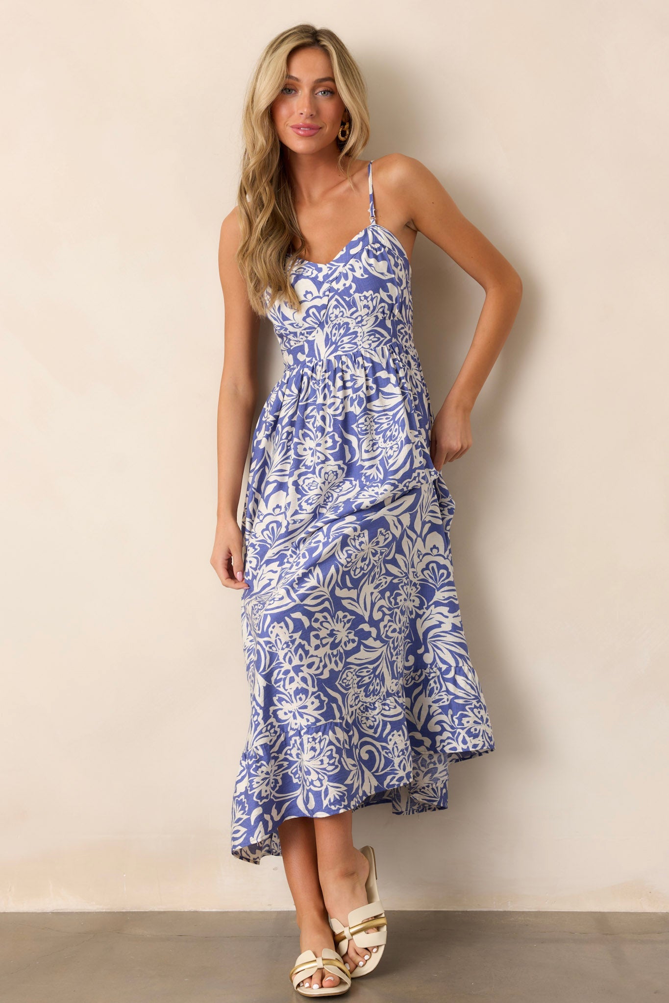 Sweet Jane Sky Blue Sleeveless Midi Dress