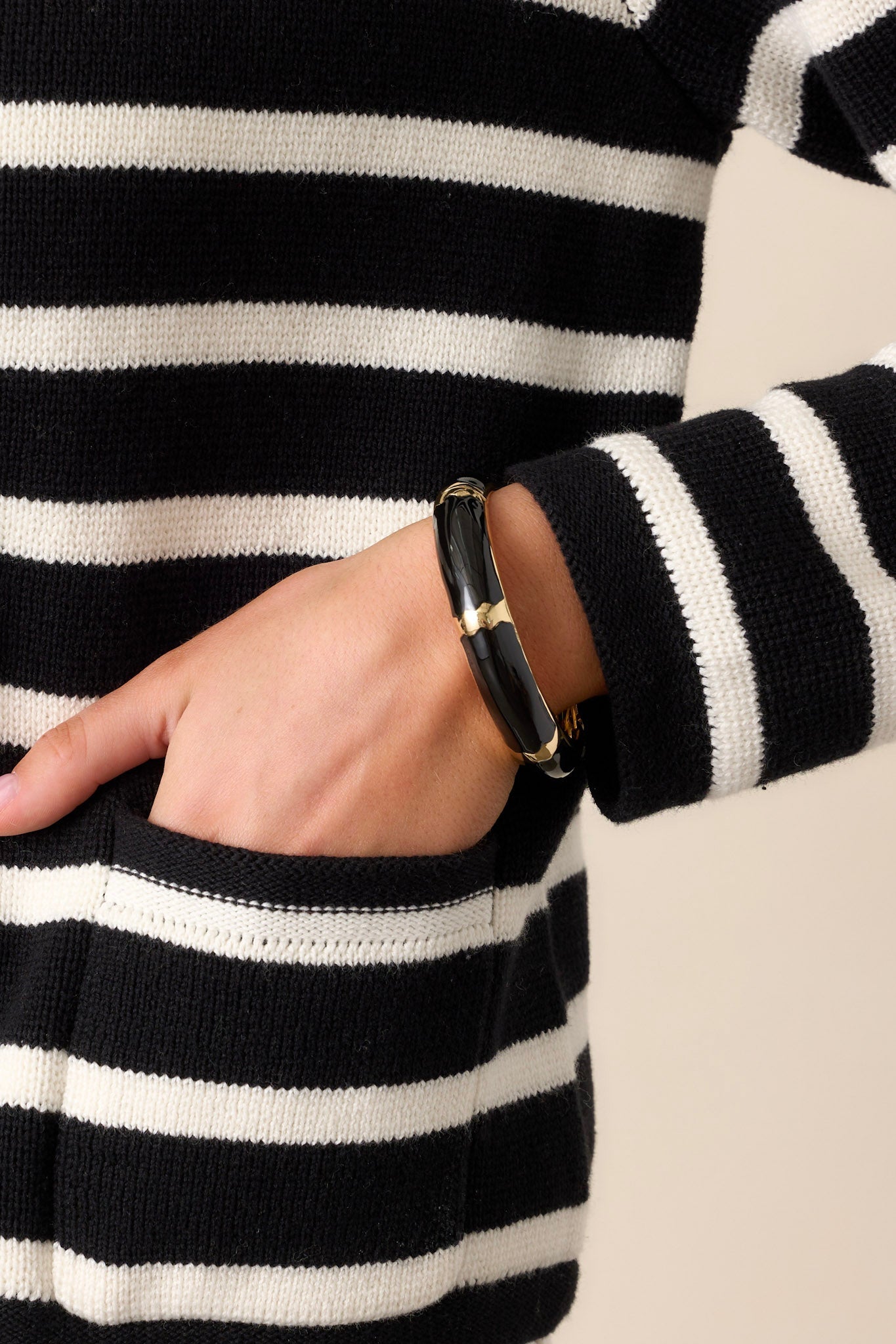Modern Luxury Black Hinged Bracelet