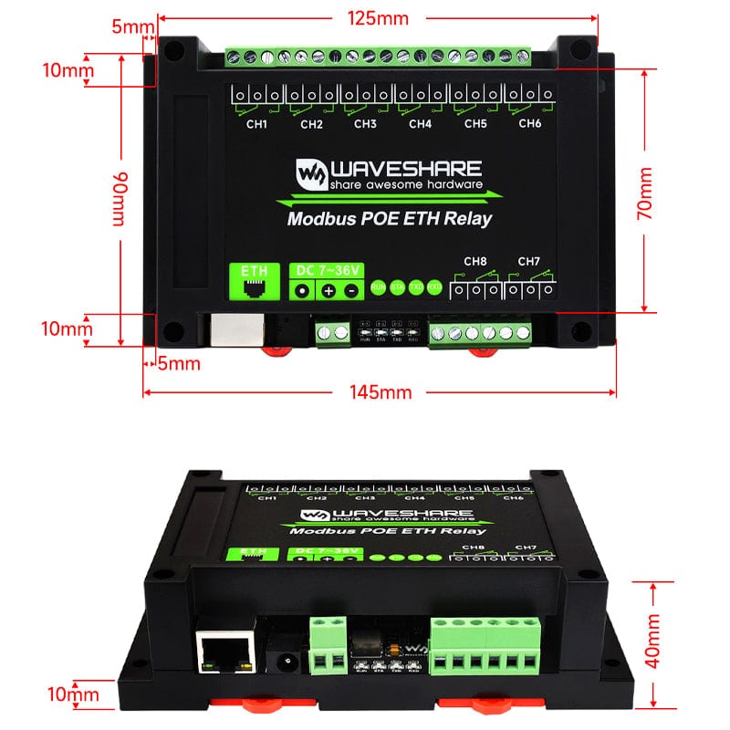 8 Channel Ethernet Relay Module (PoE)