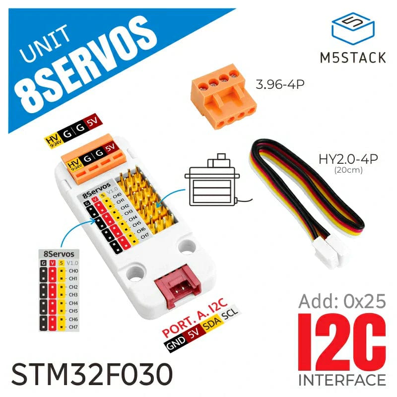 8-Channel Servo Driver Unit (STM32F030)