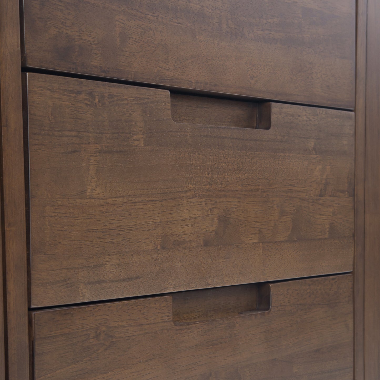 Sideboard with 4 Drawers and Metal Legs, Walnut Brown
