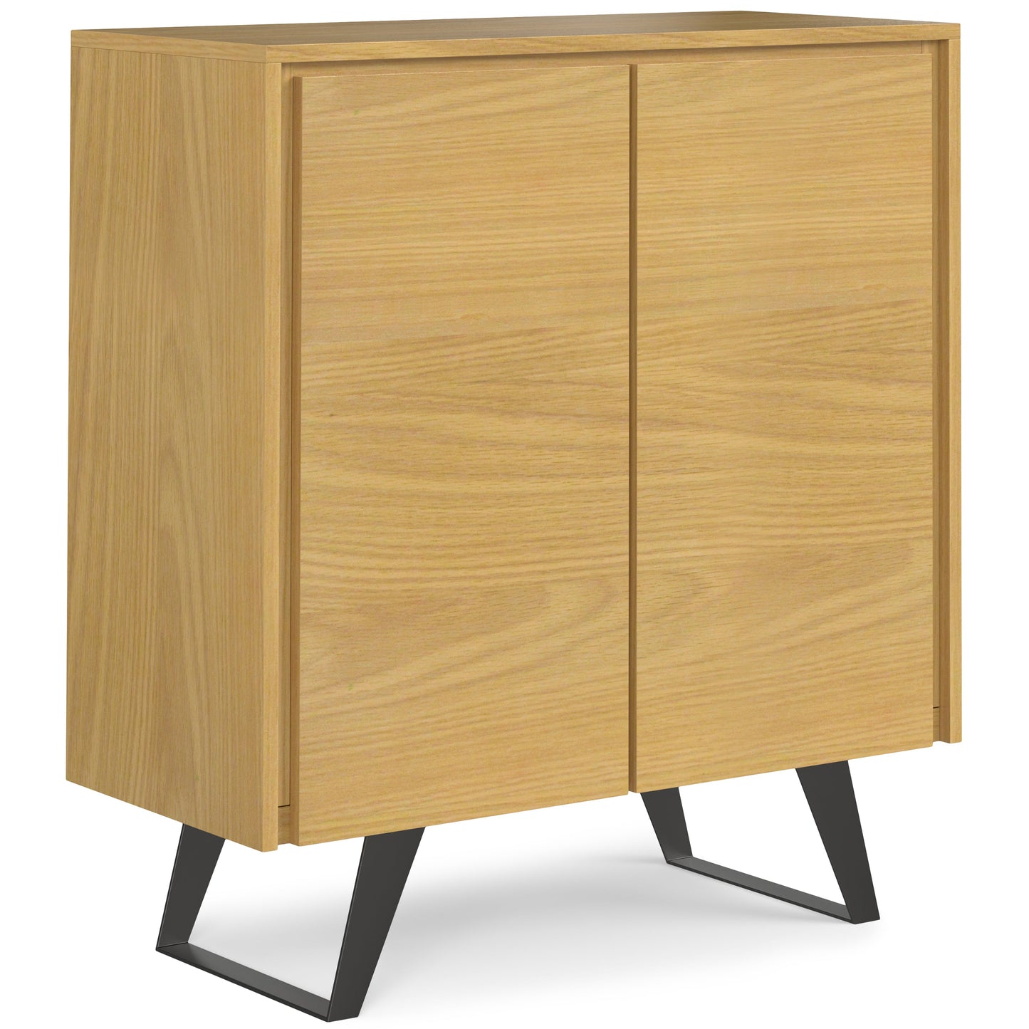 Passage 2-Door Storage Cabinet with 4 Adjustable Shelves and Metal Angled Legs