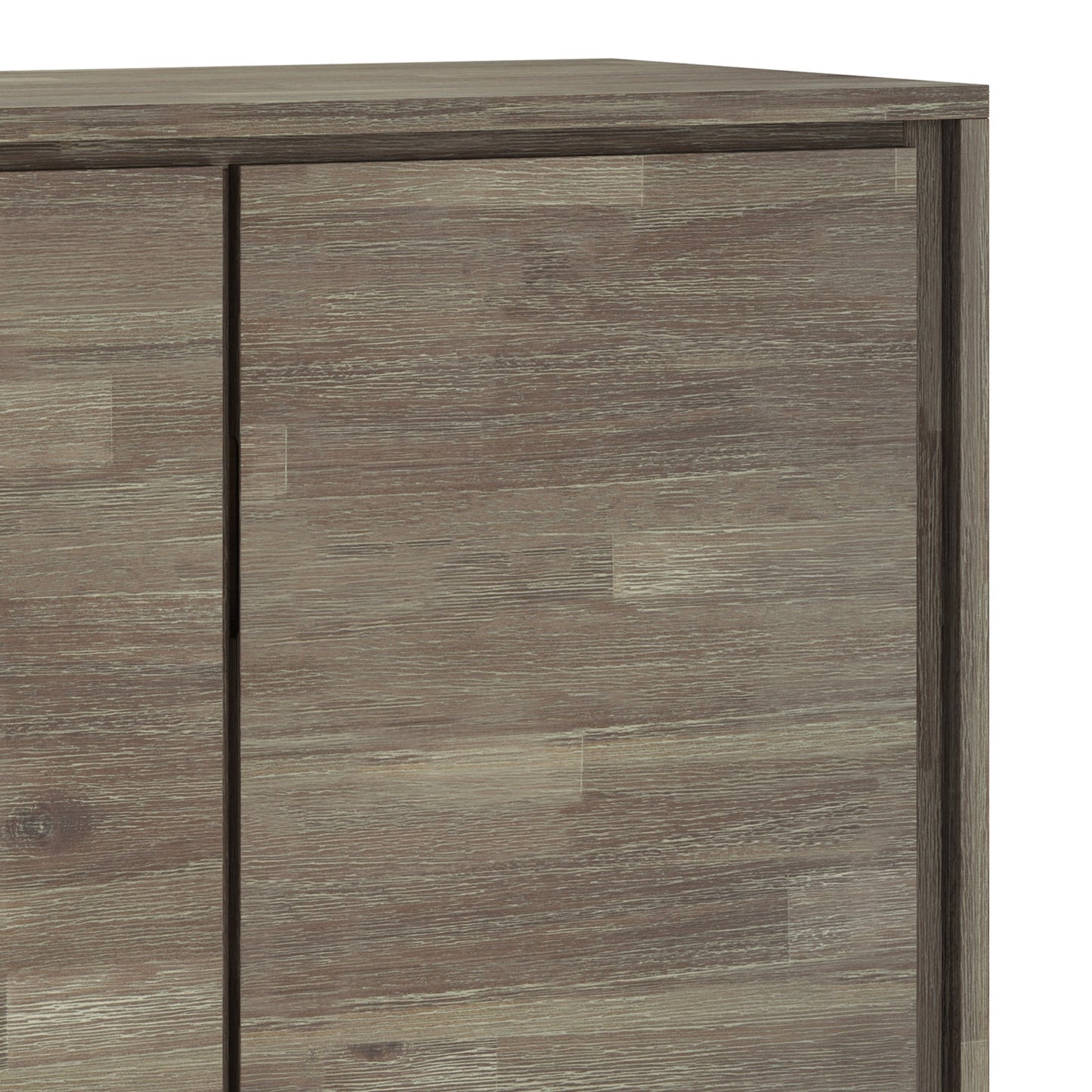 Passage 2-Door Storage Cabinet with 4 Adjustable Shelves and Metal Angled Legs