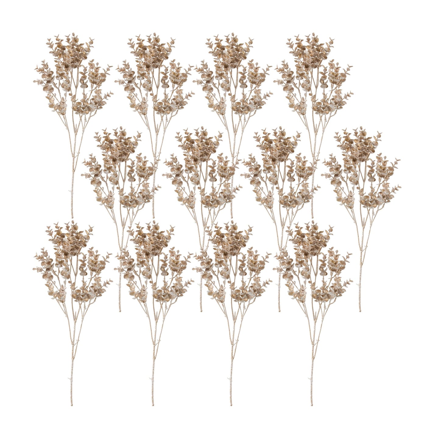 Gold Frosted Eucalyptus Spray, Set of 12