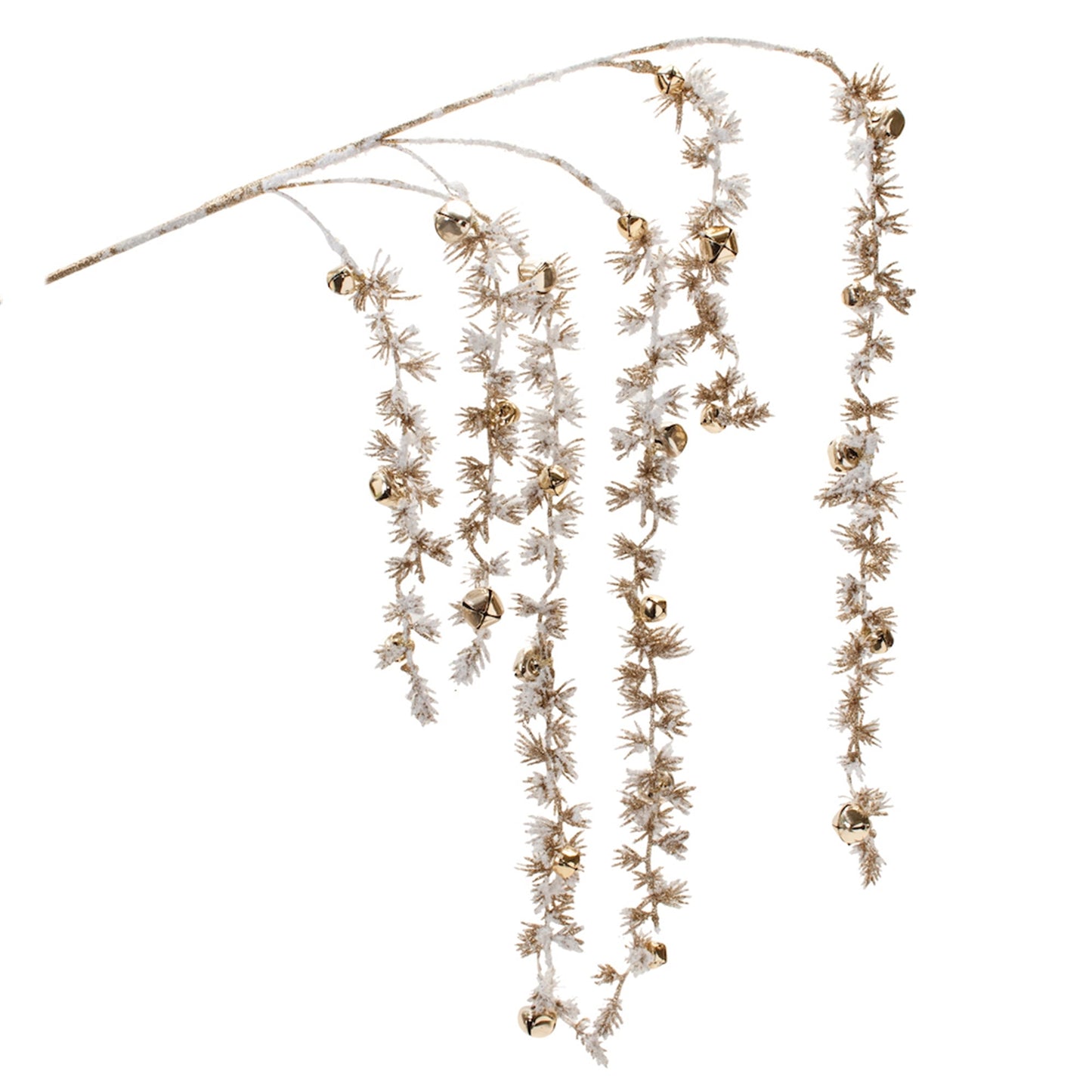 Snowy Hanging Pine Bell Branch, Set of 2
