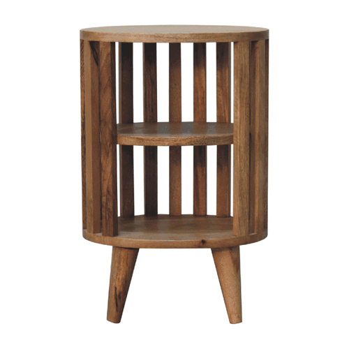 Alliance Double Shelf Bedside with Vertical Slats Design