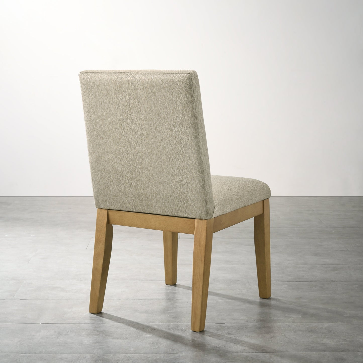 Upholstered Dining Chair with Solid Back and Wood Frame, Set of 2