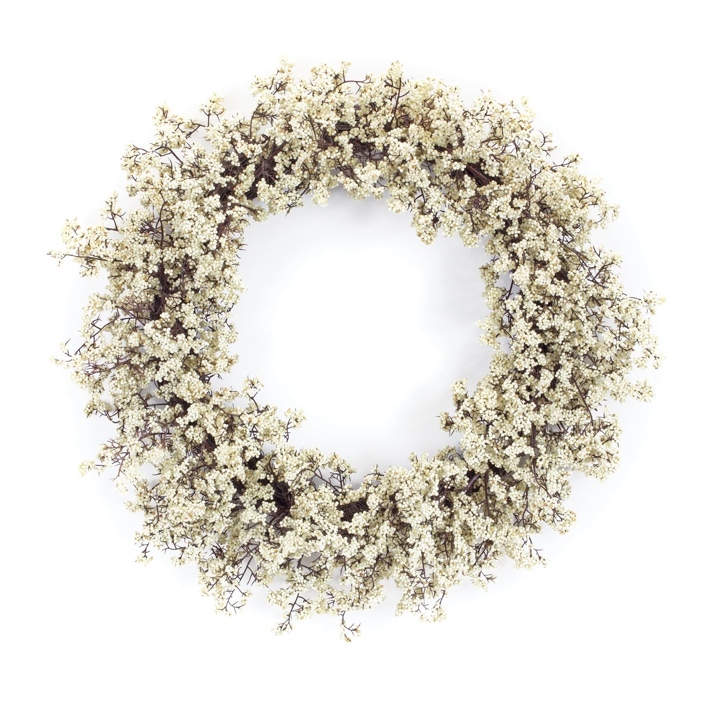 White Berry Wreath 27"- Cream