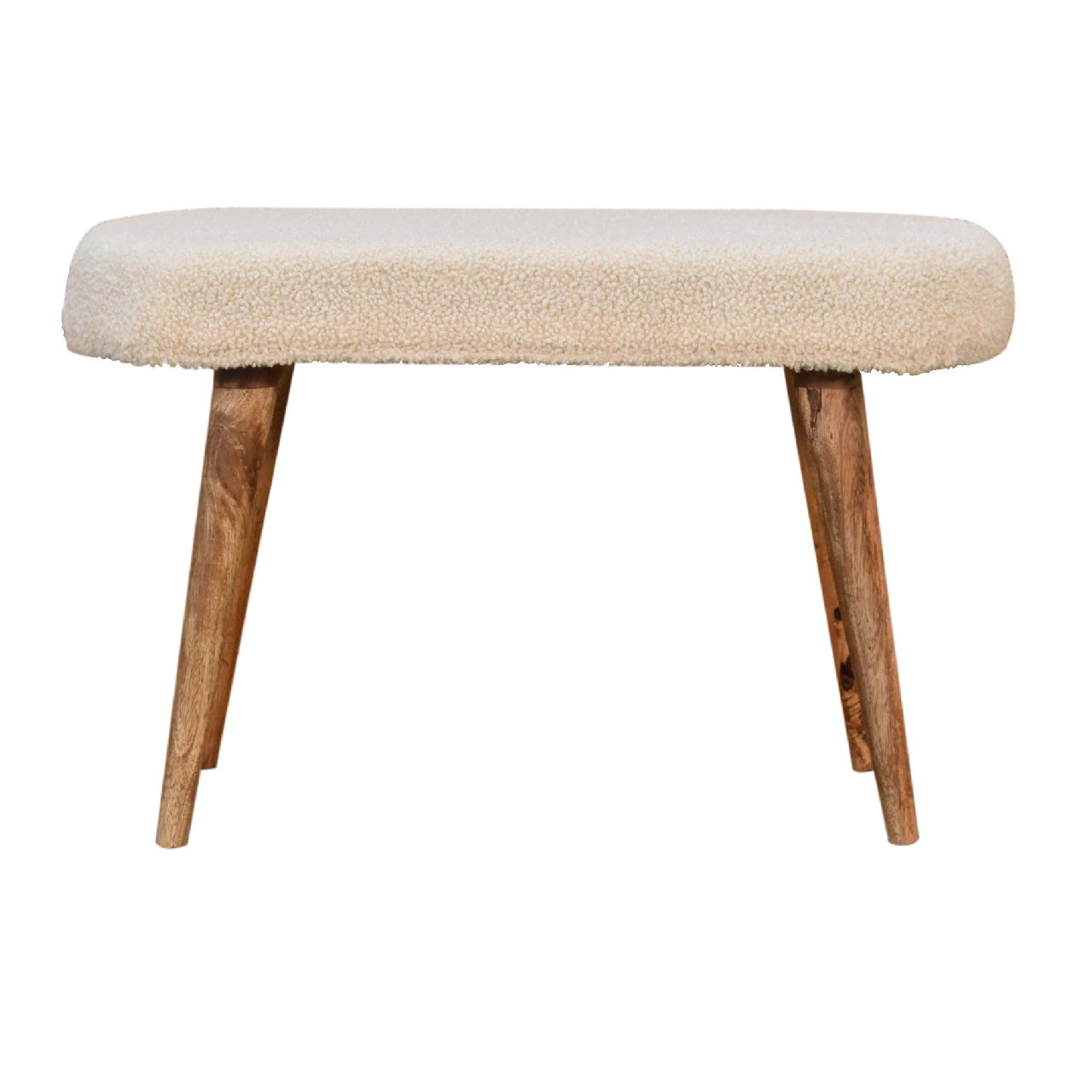 Upholstered Bench with Tapered Wood Legs