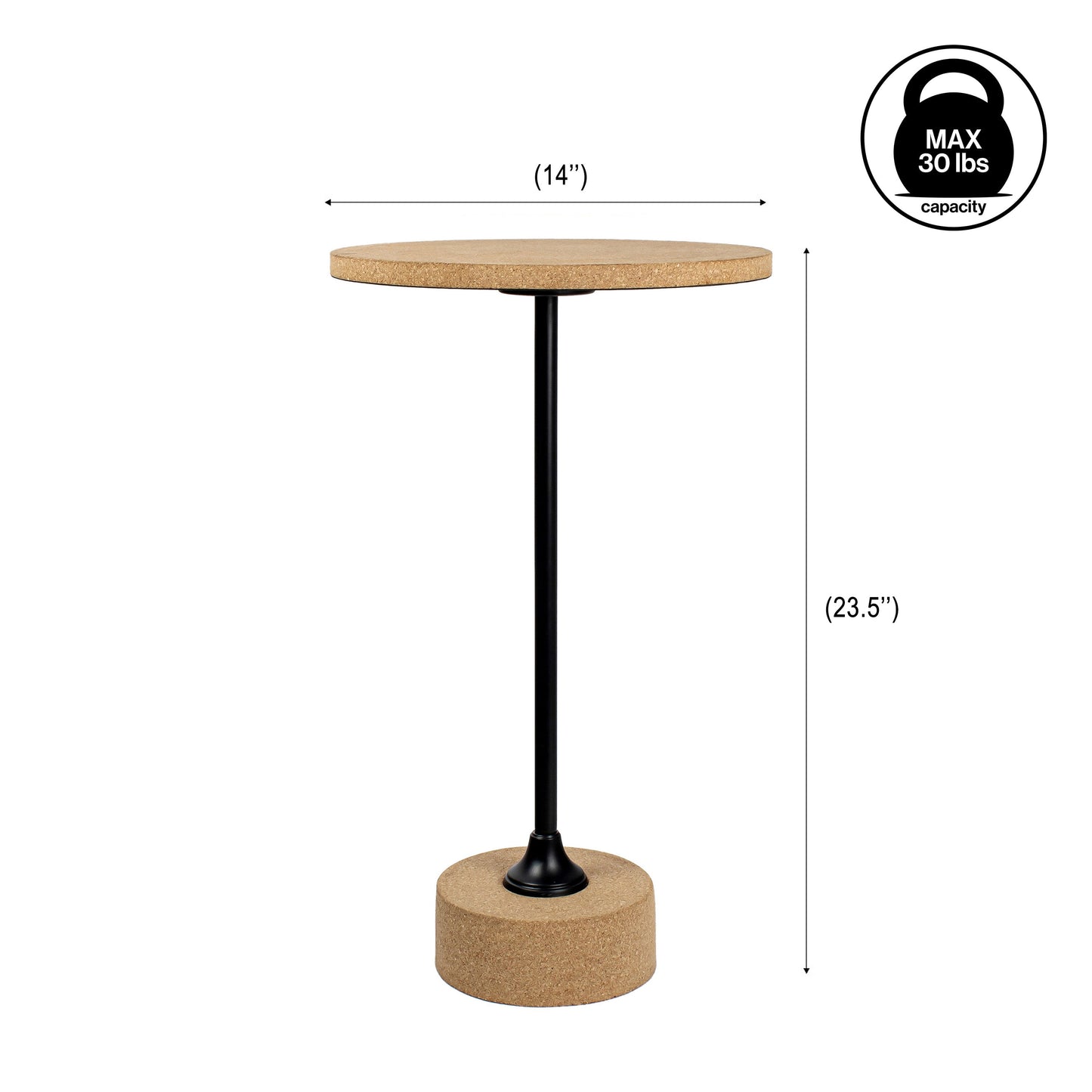 Calix Contemporary Minimalist Metal/Resin Round End Table
